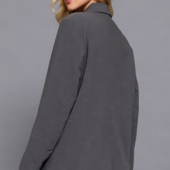 Long slv front button closure blazer - Picture 5 of 5